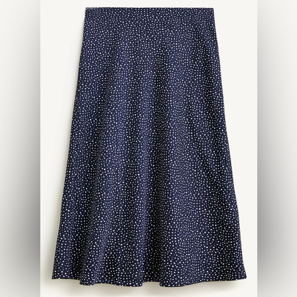 J Crew Gwyneth slip skirt - navy and white dots - sz L - exc condition - Picture 1 of 7